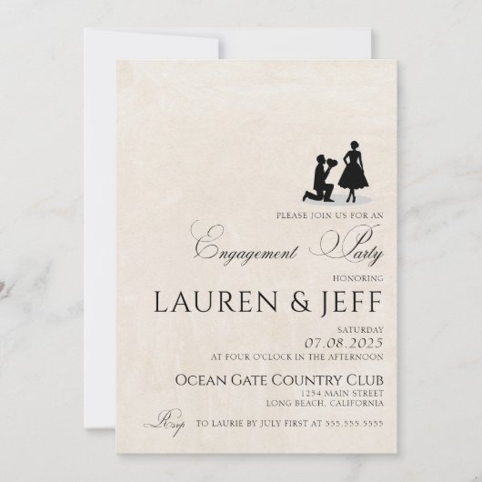 Invitation Joyeuse fête d'engagement (Devant)