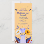 Invitation Joyeuse Fête des Mères Fleurs modernes Floral Bota (Devant)