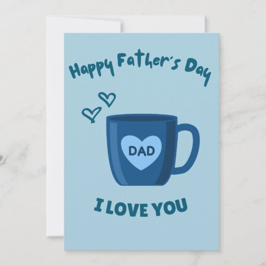 Invitation Joyeuse fête des pères bleue  (Devant)