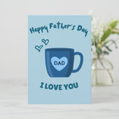 Invitation Joyeuse fête des pères bleue  (Debout devant)