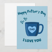 Invitation Joyeuse fête des pères bleue  (Devant / Derrière)