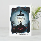 Invitation Joyeuse fête d'Halloween "Treat or Trick" Magique (Debout devant)