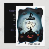 Invitation Joyeuse fête d'Halloween "Treat or Trick" Magique (Devant / Derrière)