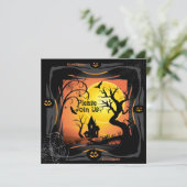 Invitation Joyeuse fête d'Halloween "Treat or Trick" Magique (Debout devant)