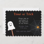 Invitation Joyeuse fête d'Halloween "Treat or Trick" Magique (Dos)