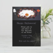Invitation Joyeuse fête d'Halloween "Treat or Trick" Magique (Debout devant)
