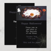 Invitation Joyeuse fête d'Halloween "Treat or Trick" Magique (Devant / Derrière)