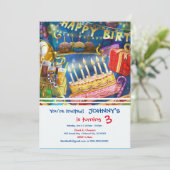 Invitation Joyeuse fête d'invitation d'anniversaire (Debout devant)