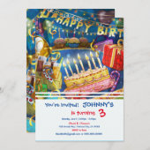 Invitation Joyeuse fête d'invitation d'anniversaire (Devant / Derrière)