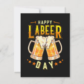 Invitation Joyeuse Fête du Travail Bière Drôle (Dos)