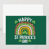 Invitation Joyeuse Fête Saint Patrick Arc-en-ciel Trèfle (Devant / Derrière)
