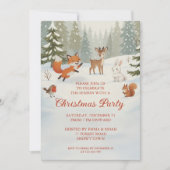 Invitation Joyeuse forêt hivernale Animaux de Noël (Devant)