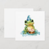 Invitation Joyeuse grenouille mignonne d'anniversaire (Devant / Derrière)
