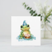 Invitation Joyeuse grenouille mignonne d'anniversaire (Debout devant)