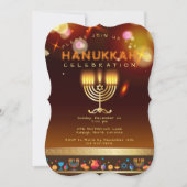 Invitation Joyeuse Hanoucca Belle Fête Juive (Devant)