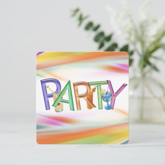 Invitation Joyeuse heure de fête (Debout devant)