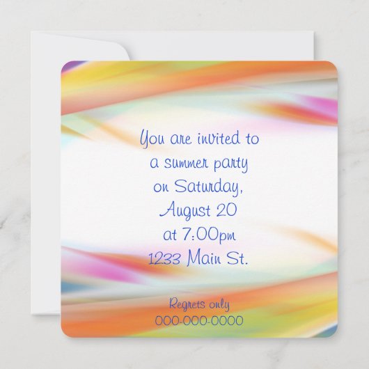 Invitation Joyeuse heure de fête (Dos)