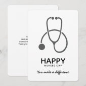 Invitation Joyeuse journée des infirmières Grey Stet Illustra (Devant / Derrière)