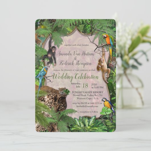 Invitation Joyeuse jungle africaine (Debout devant)