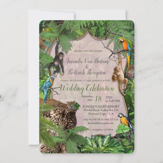 Invitation Joyeuse jungle africaine (Devant)