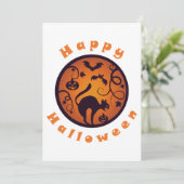 Invitation Joyeuse lanterne d'Halloween araignées et chauves- (Debout devant)