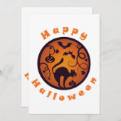 Invitation Joyeuse lanterne d'Halloween araignées et chauves- (Devant / Derrière)
