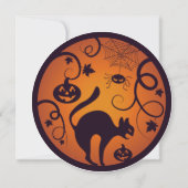 Invitation Joyeuse lanterne d'Halloween araignées et chauves- (Dos)