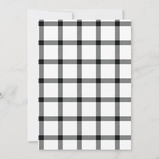 Invitation Joyeuse machine à écrire de Noël & Buffalo Plaid H (Dos)