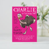 Invitation Joyeuse Ostrich Danser en caricature Casquette de  (Debout devant)