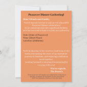 Invitation Joyeuse Pâque | Seder Pesach Classique Noir (Dos)