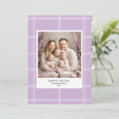 Invitation "Joyeuse Pâques violet photo de famille (Debout devant)