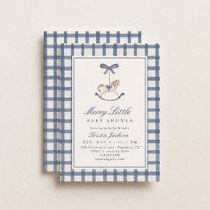Invitation Joyeuse petite baby shower d'hiver Cheval à Bascul