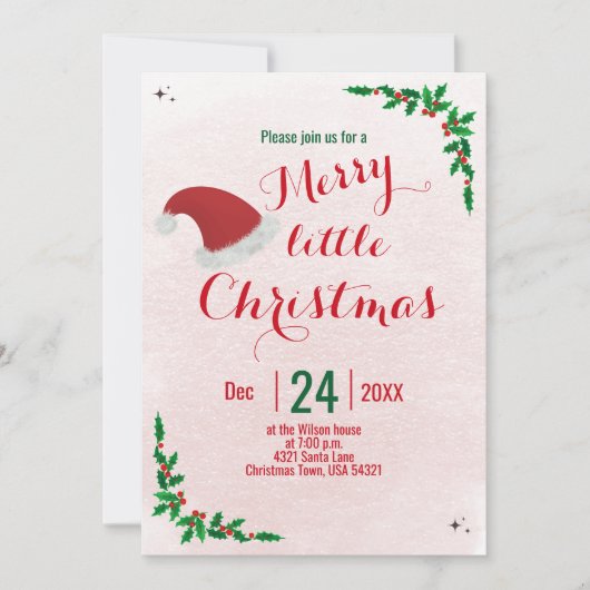 Invitation Joyeuse Petite fête de Noël (Devant)