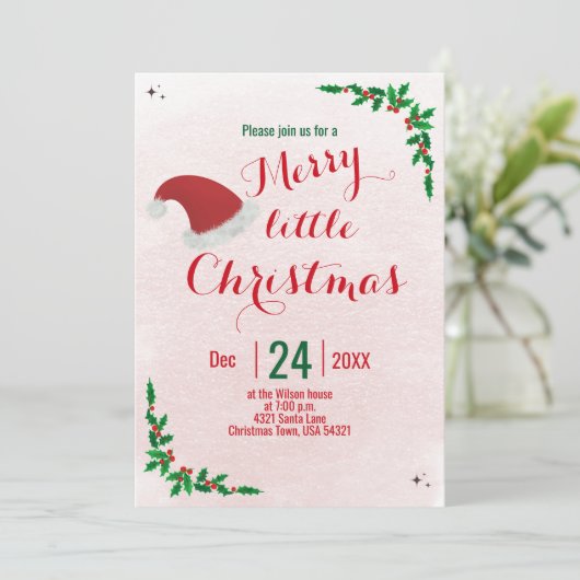 Invitation Joyeuse Petite fête de Noël (Debout devant)