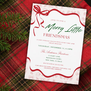 Invitation Joyeuse petite fête de Noël Friendsmas fantaisiste