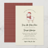 Invitation Joyeuse Petite Fête de Noël Rustique pour Bébé (Devant / Derrière)