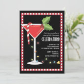 Invitation Joyeuse petite fête de vacances de cocktail de (Debout devant)
