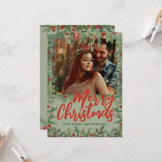 Invitation Joyeuse photo de couple de Noël