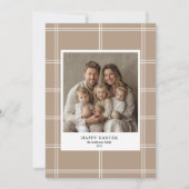 Invitation Joyeuse photo de famille beige de Pâques (Devant)