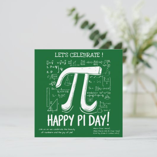 Invitation Joyeuse Pi Day - Fun Math (Debout devant)
