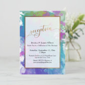 Invitation Joyeuse réception artistique de couleur or (Debout devant)