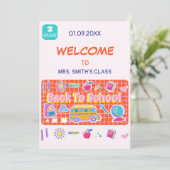 Invitation Joyeuse Rentrée! Message de l'enseignant (Debout devant)