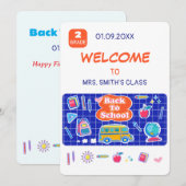 Invitation Joyeuse Rentrée! Message de l'enseignant (Devant / Derrière)