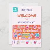 Invitation Joyeuse Rentrée Scolaire ! Message de l'enseignant (Devant)