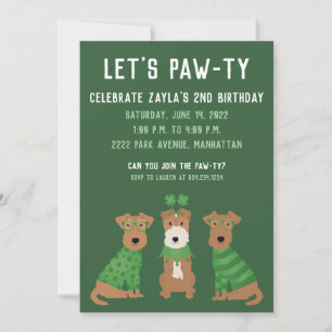 Invitation Joyeuse Saint-Patrick Chiens Welsh Wire Fox Terrie