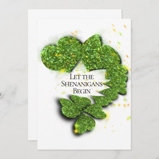 Invitation Joyeuse Saint Patrick, que les Shenanigans commenc (Devant / Derrière)