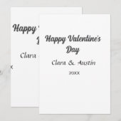 Invitation Joyeuse Saint-Valentin ajoutez nom date simple min (Devant / Derrière)