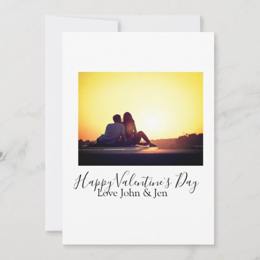Invitation Joyeuse Saint-Valentin amour ajouter nom photo sim (Devant)