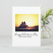 Invitation Joyeuse Saint-Valentin amour ajouter nom photo sim (Debout devant)