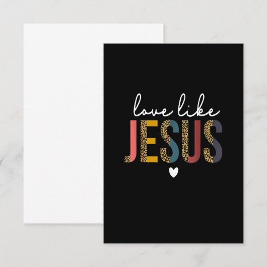 Invitation Joyeuse Saint-Valentin Amour de léopard chrétien (Devant / Derrière)